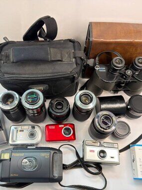 Vintage Camera & Lens Bundle – Polaroid, Kodak, Vivitar, Tamron, Tokina & More